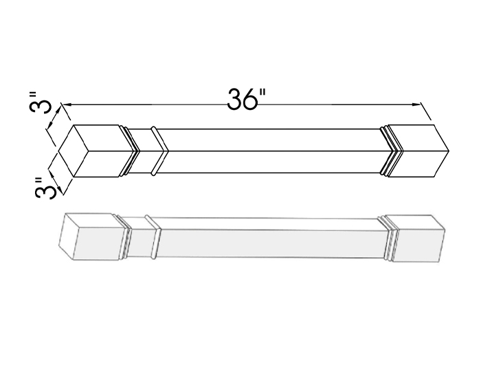 PW-POST3X3X36
